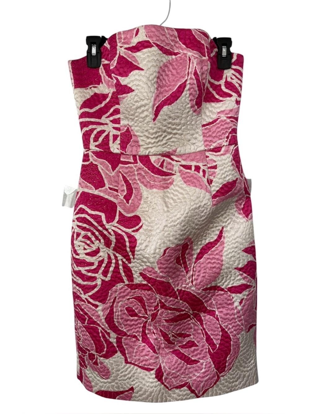 Lily Pulitzer Silk Blend Metallic Jacquard Strapless Dress Pink & Gold Size 4